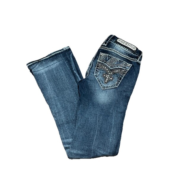 Rock Revival Liri Mid-Rise Boot Jeans Women's 24x30 Medium Wash Blue Denim - Picture 1 of 11
